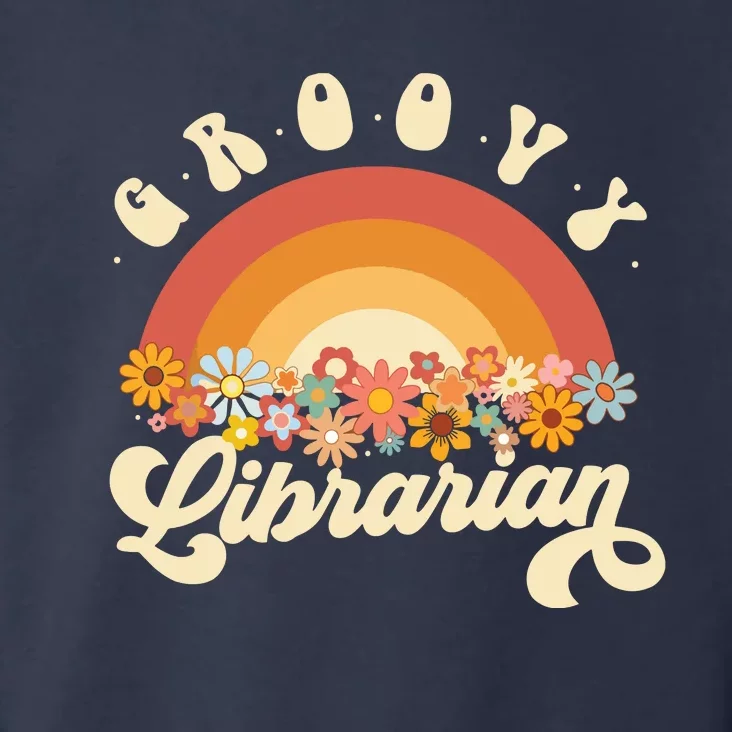 Groovy Librarian Retro Rainbow Colorful Design Librarian Toddler Hoodie