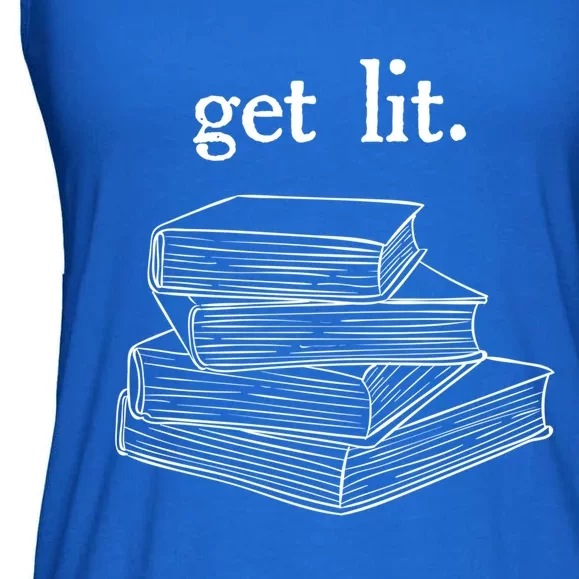 Get Lit Reading Book Nerd Funny Literature English Teacher Gift Ladies Essential Flowy Tank