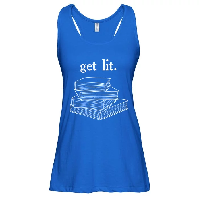 Get Lit Reading Book Nerd Funny Literature English Teacher Gift Ladies Essential Flowy Tank