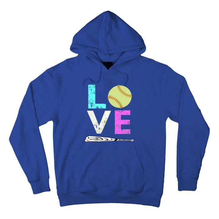 Girl Love Softball Best Fun Birthday Gift Tall Hoodie