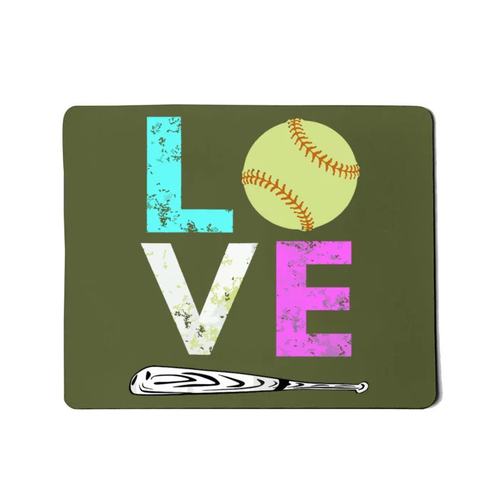 Girl Love Softball Best Fun Birthday Gift Mousepad