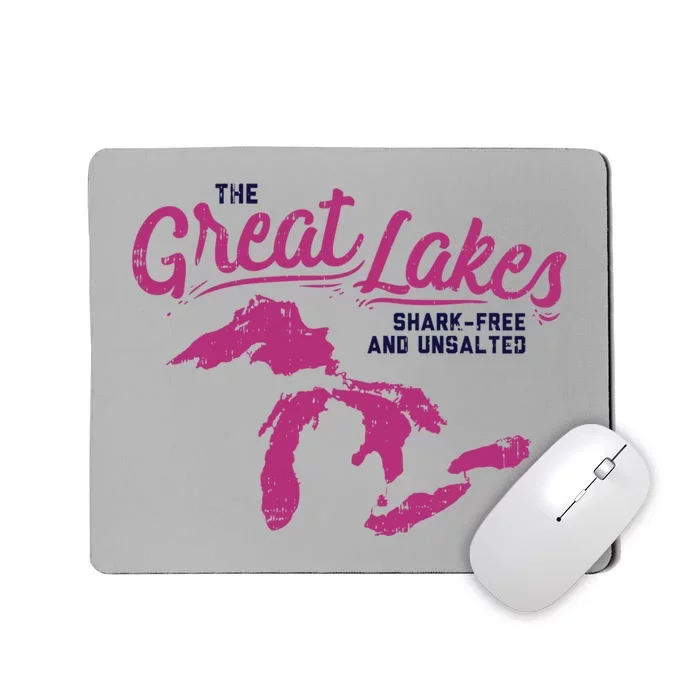 Great Lakes Shark Free And Unsalted Summer Vacation Funny Gift Mousepad