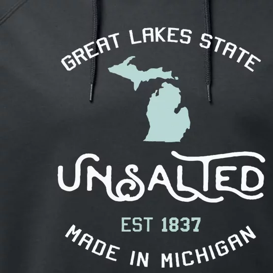 Great Lakes State Unsalted Est 1837 Made In Michigan Performance Fleece Hoodie