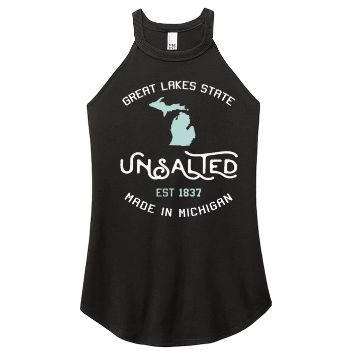 Great Lakes State Unsalted Est 1837 Made In Michigan Women’s Perfect Tri Rocker Tank