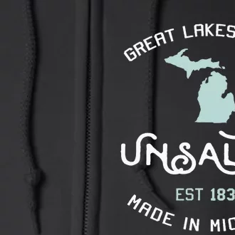 Great Lakes State Unsalted Est 1837 Made In Michigan Full Zip Hoodie