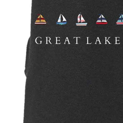 Great Lakes Sailing Americana Lake Michigan Lake Superior Doggie 3-End Fleece Hoodie