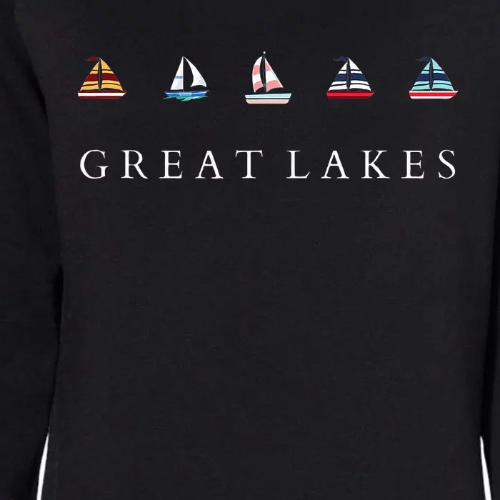 Great Lakes Sailing Americana Lake Michigan Lake Superior Womens California Wash Sweatshirt