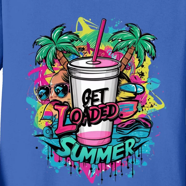 Get Loaded Summer Tea Junkie Ice Tea Dye Summer Vibes Gift Kids Long Sleeve Shirt