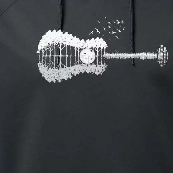 Guitar Lake Shadow Love Guitar Musician Performance Fleece Hoodie