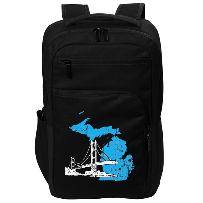 Great Lakes Shaped  Summer Michigan Mackinac Bridge Impact Tech Backpack