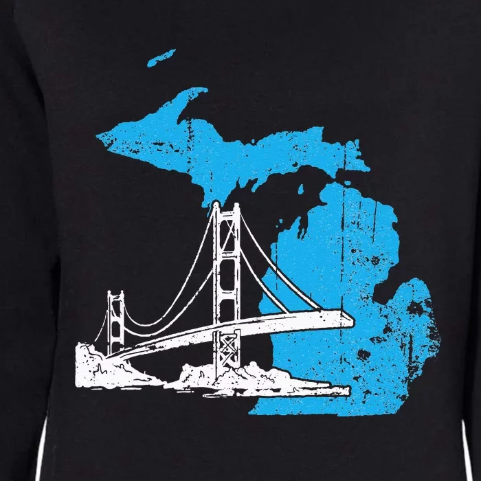 Great Lakes Shaped  Summer Michigan Mackinac Bridge Womens California Wash Sweatshirt