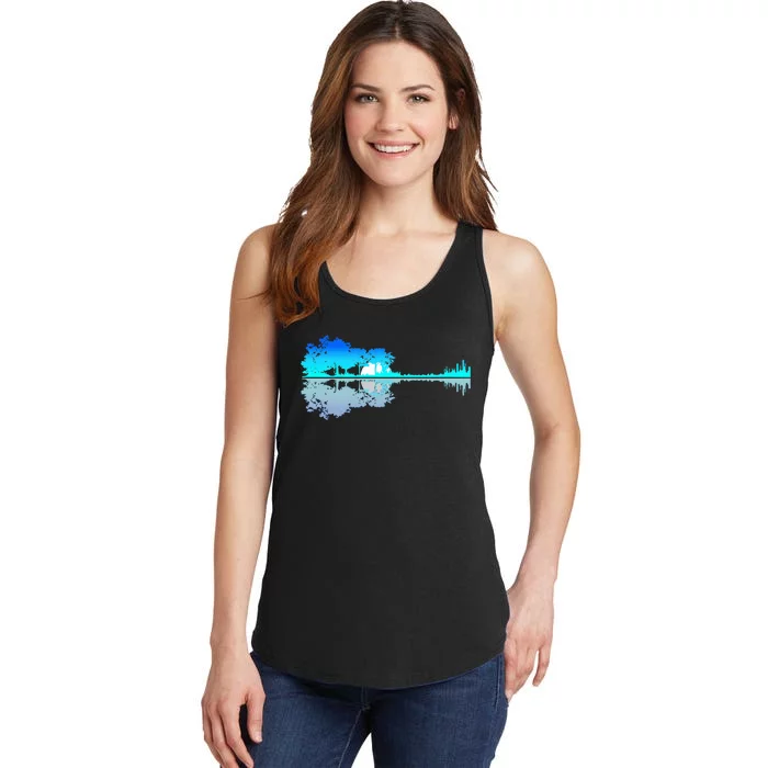 Guitar Lake Shadow Love Guitar Musician Ladies Essential Tank