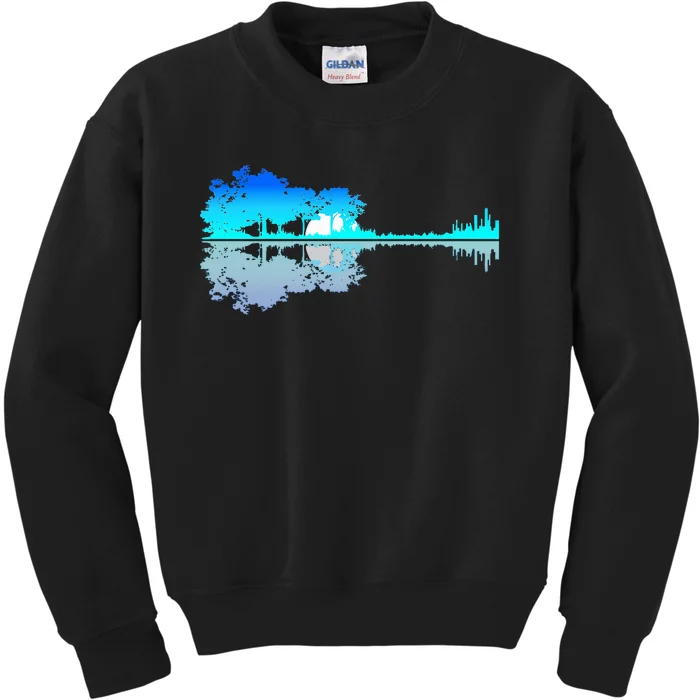 Guitar Lake Shadow Love Guitar Musician Kids Sweatshirt