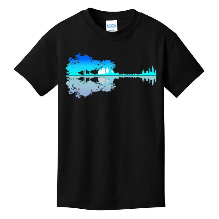 Guitar Lake Shadow Love Guitar Musician Kids T-Shirt