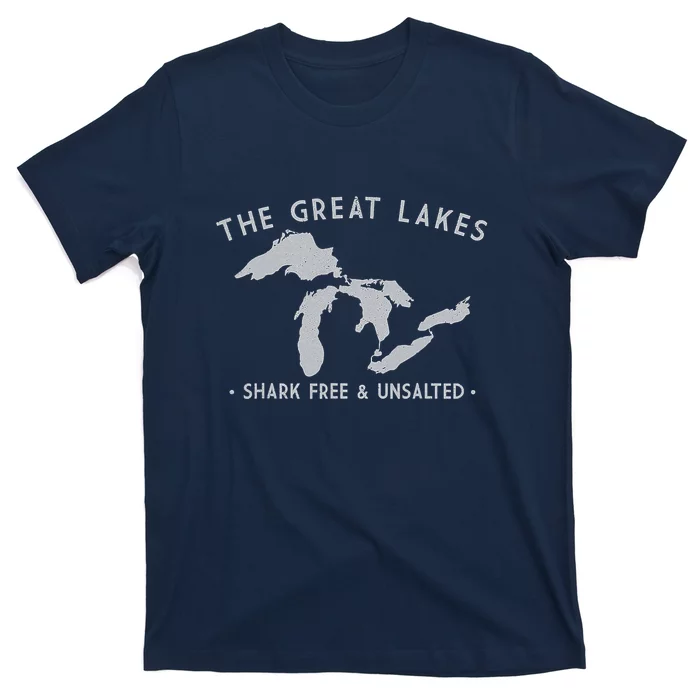 Great Lakes Shark Free And Unsalted Funny Vintage T-Shirt