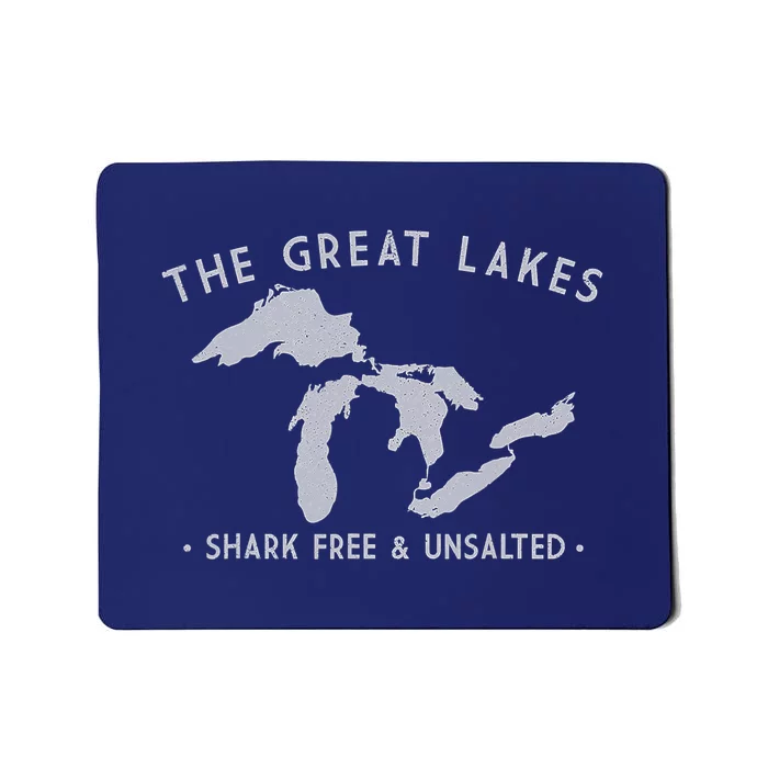 Great Lakes Shark Free And Unsalted Funny Vintage Mousepad