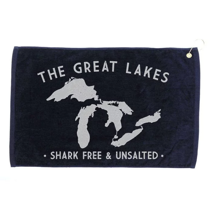 Great Lakes Shark Free And Unsalted Funny Vintage Grommeted Golf Towel