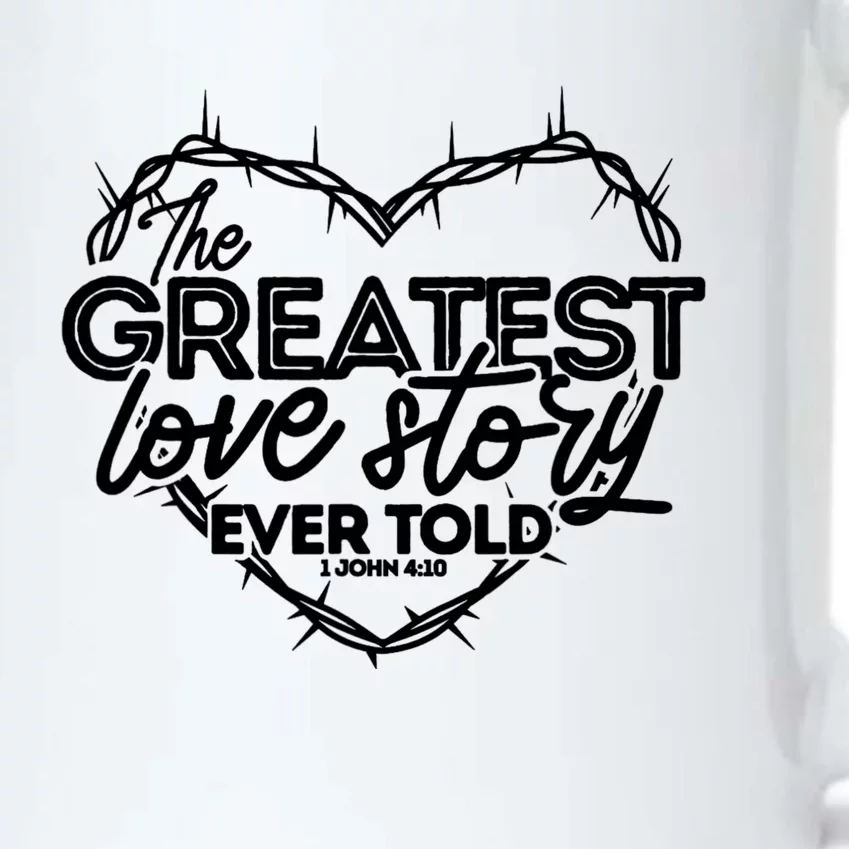 Greatest Love Story Ever Told Retro Christian Valentines Day Black Color Changing Mug