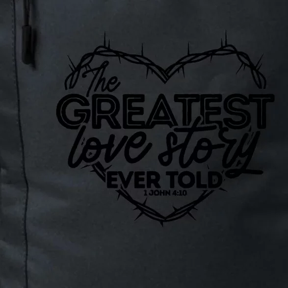 Greatest Love Story Ever Told Retro Christian Valentines Day Daily Commute Backpack