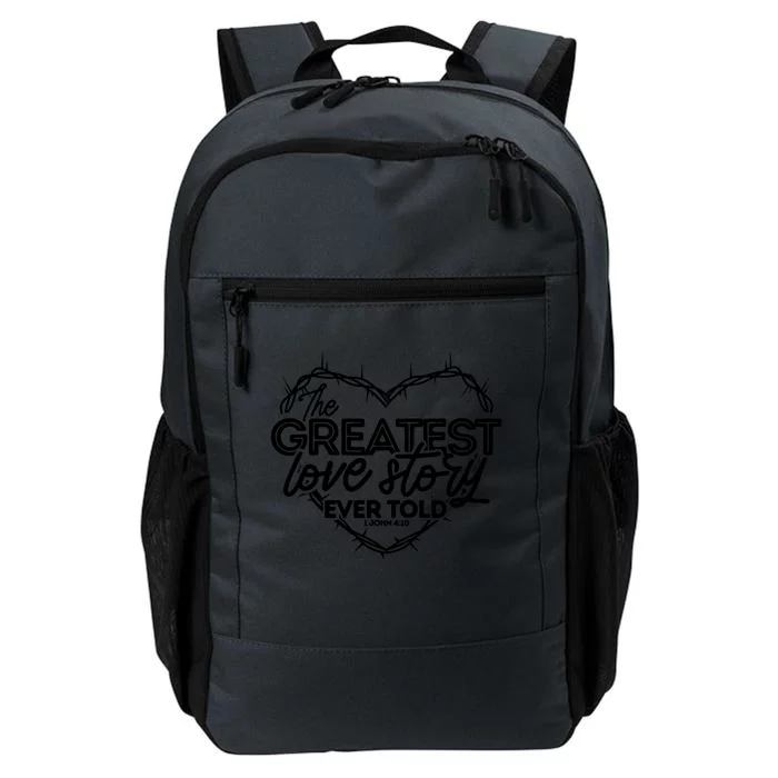 Greatest Love Story Ever Told Retro Christian Valentines Day Daily Commute Backpack