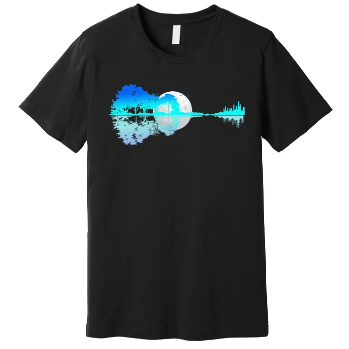 Guitar Lake Shadow Love Guitar Music For Musician Men Band Premium T-Shirt