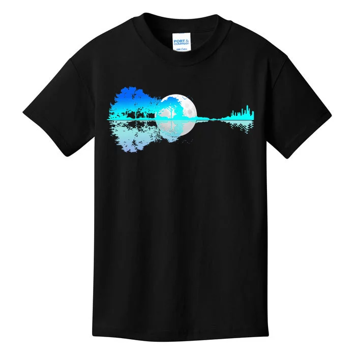 Guitar Lake Shadow Love Guitar Music For Musician Men Band Kids T-Shirt