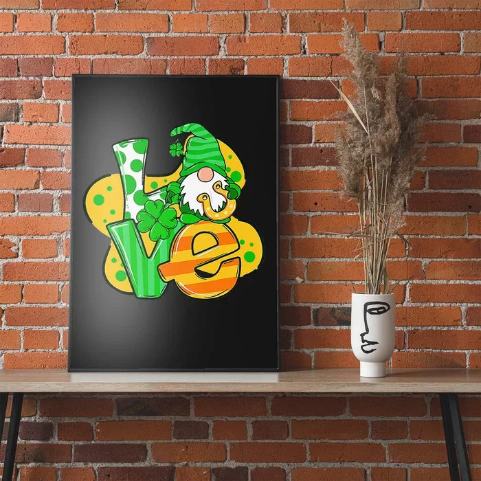 Gnome Love Shamrock Saint Patrick's Day Poster