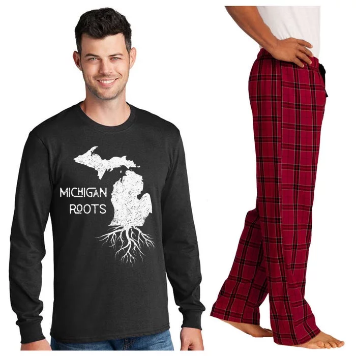 Great Lakes State Michigan Roots Yooper Native Michiganian Long Sleeve Pajama Set