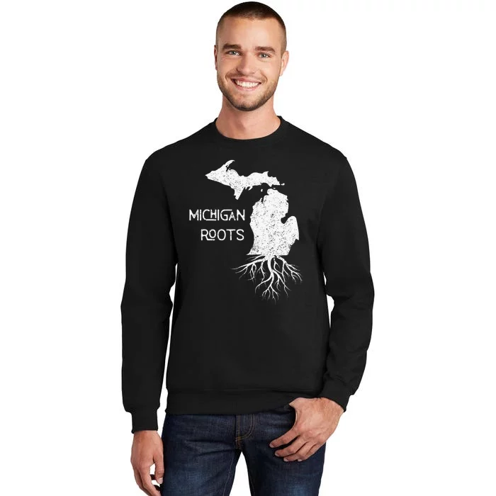 Great Lakes State Michigan Roots Yooper Native Michiganian Tall Sweatshirt