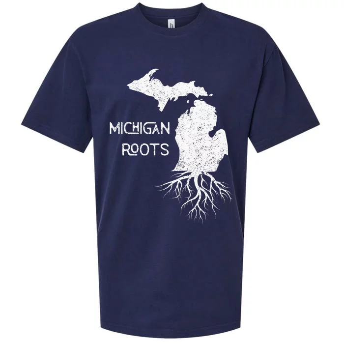 Great Lakes State Michigan Roots Yooper Native Michiganian Sueded Cloud Jersey T-Shirt