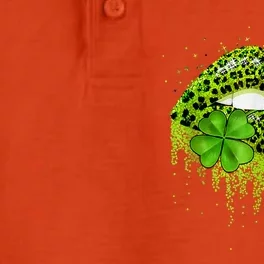 Green Lips Sexy Irish Leopard Shamrock St Patricks Day Dry Zone Grid Performance Polo