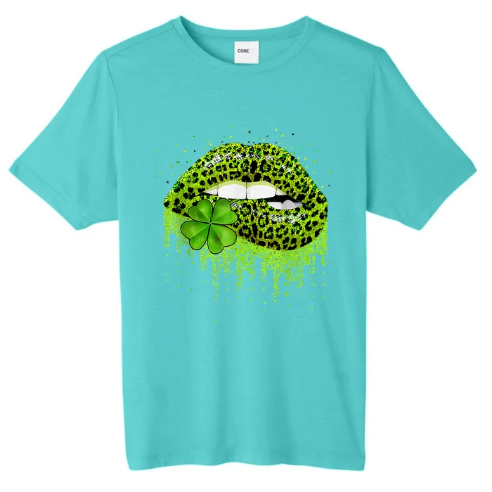 Green Lips Sexy Irish Leopard Shamrock St Patricks Day ChromaSoft Performance T-Shirt