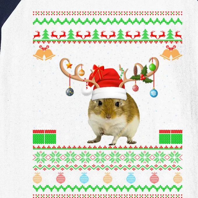 Gerbil Lover Santa Hat Matching Ugly Gerbil Christmas Meaningful Gift Baseball Sleeve Shirt