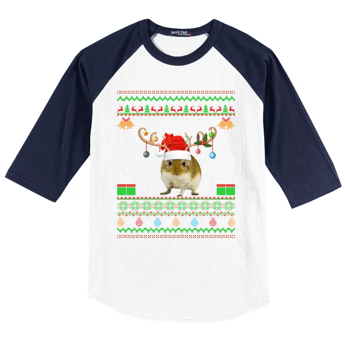 Gerbil Lover Santa Hat Matching Ugly Gerbil Christmas Meaningful Gift Baseball Sleeve Shirt