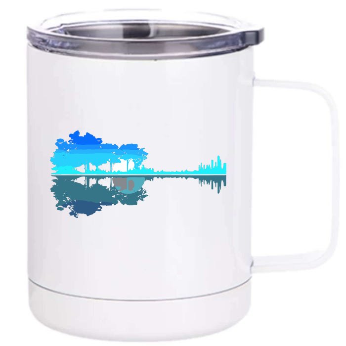 Guitar Lake Shadow Love Guitar Musician Front & Back 12oz Stainless Steel Tumbler Cup