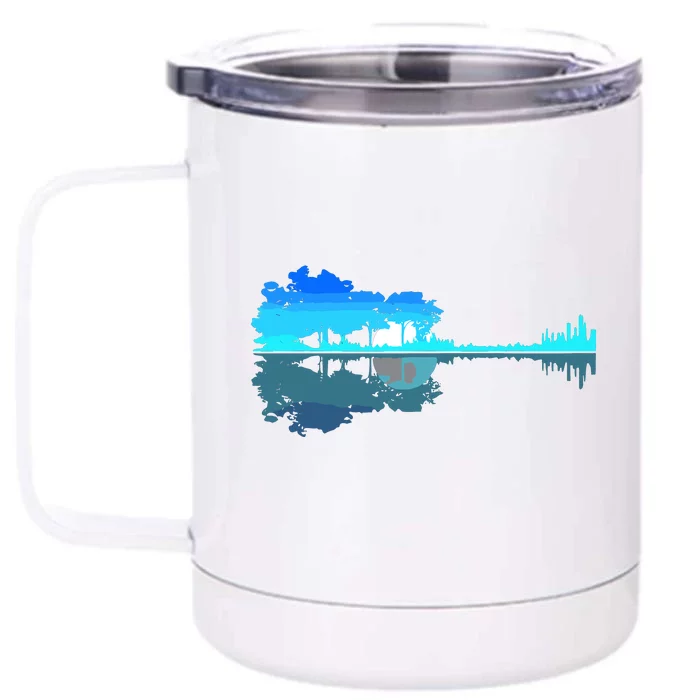 Guitar Lake Shadow Love Guitar Musician Front & Back 12oz Stainless Steel Tumbler Cup