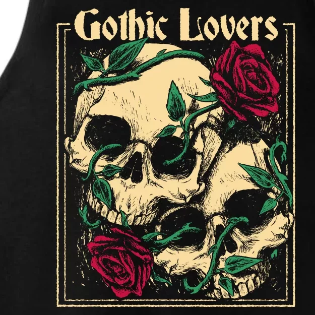 Gothic Lovers Skull And Rose Ladies Tri-Blend Wicking Tank