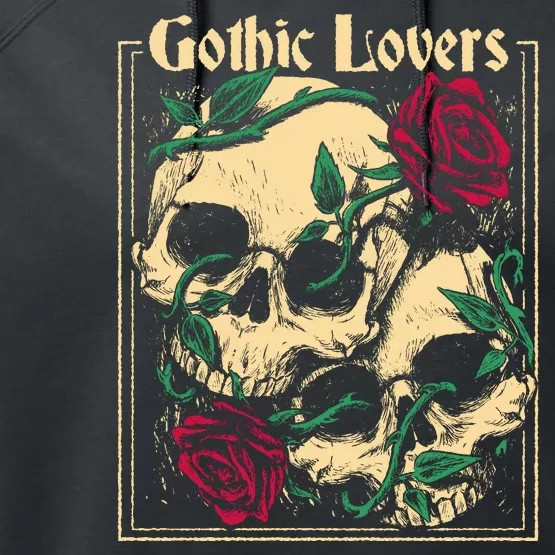 Gothic Lovers Skull And Rose Performance Fleece Hoodie