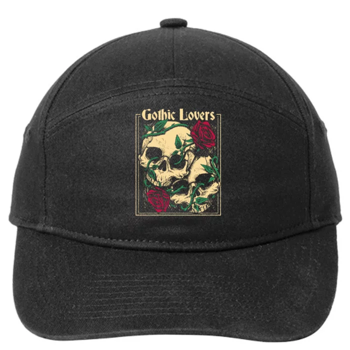 Gothic Lovers Skull And Rose 7-Panel Snapback Hat