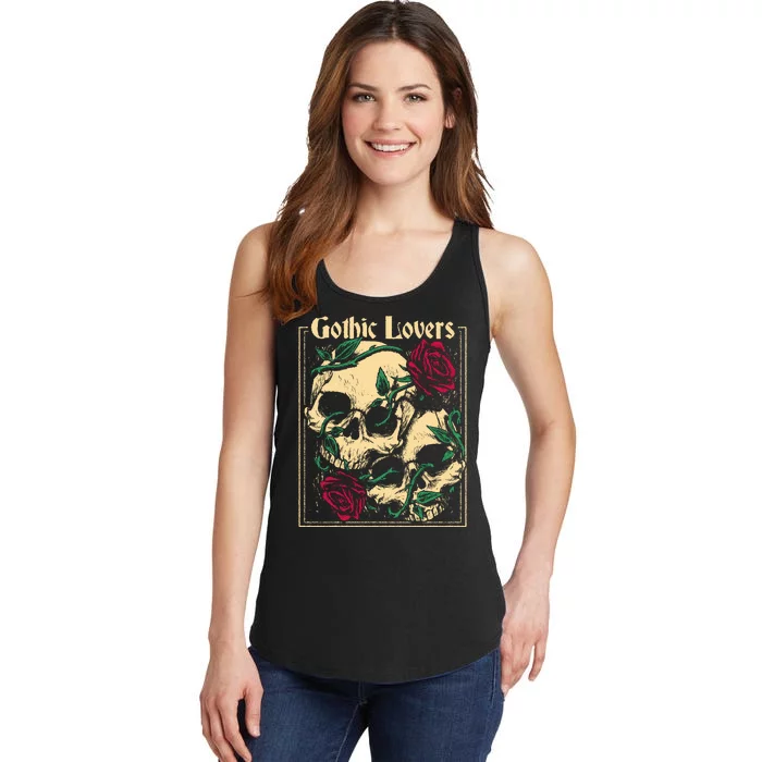 Gothic Lovers Skull And Rose Ladies Essential Tank