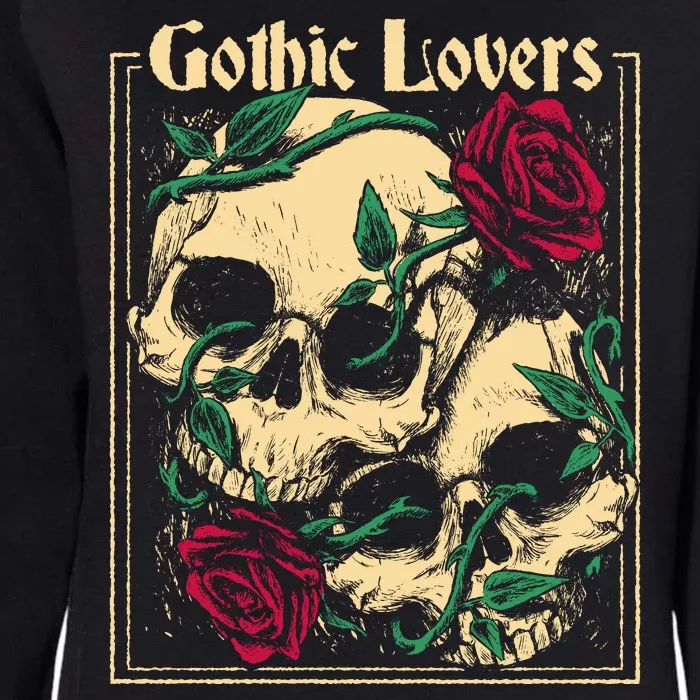 Gothic Lovers Skull And Rose Womens California Wash Sweatshirt