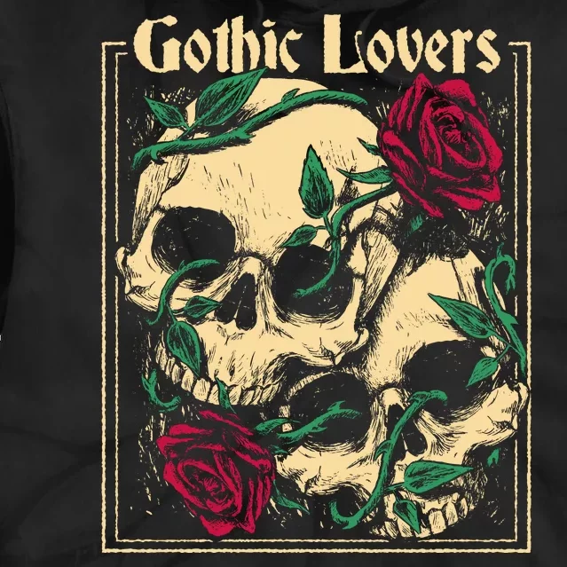 Gothic Lovers Skull And Rose Tie Dye Hoodie