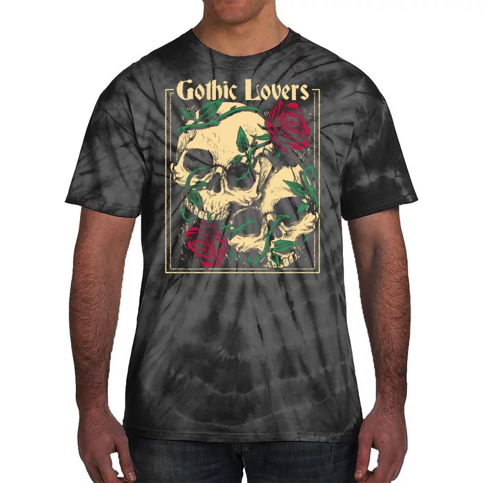 Gothic Lovers Skull And Rose Tie-Dye T-Shirt