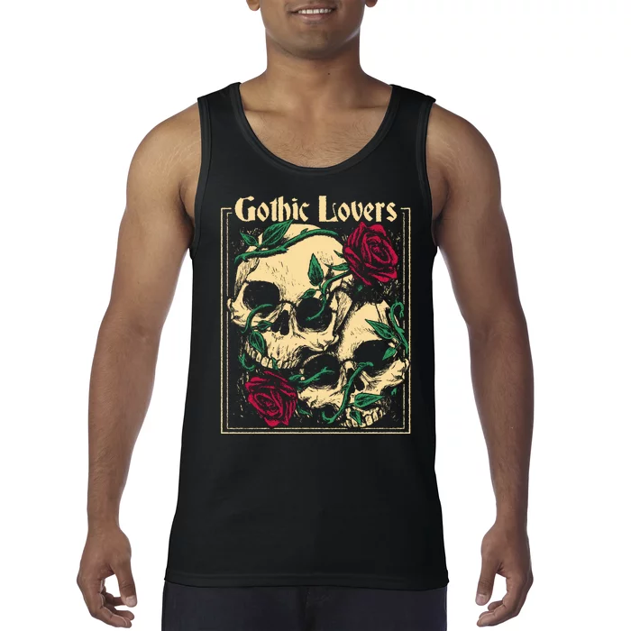 Gothic Lovers Skull And Rose Tank Top