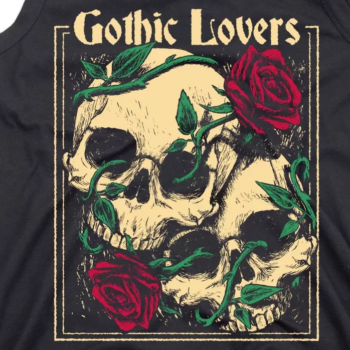 Gothic Lovers Skull And Rose Tank Top