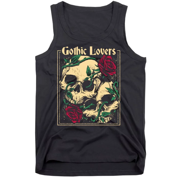 Gothic Lovers Skull And Rose Tank Top