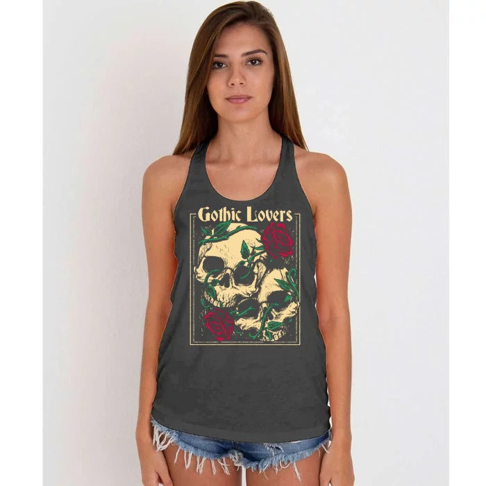 Gothic Lovers Skull And Rose Women's Knotted Racerback Tank