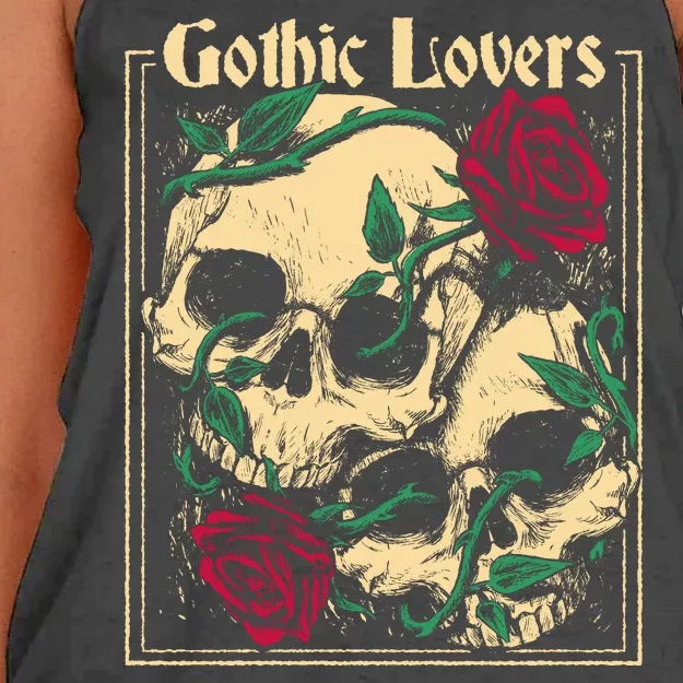 Gothic Lovers Skull And Rose Women's Knotted Racerback Tank