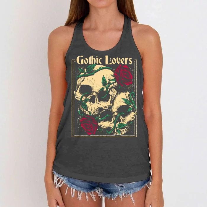 Gothic Lovers Skull And Rose Women's Knotted Racerback Tank