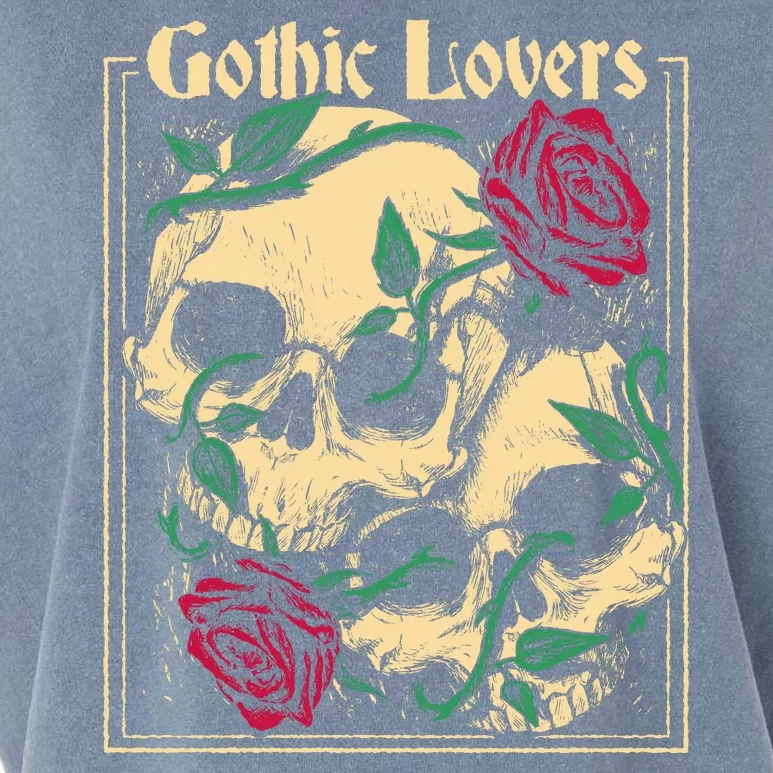 Gothic Lovers Skull And Rose Garment-Dyed Women's Muscle Tee